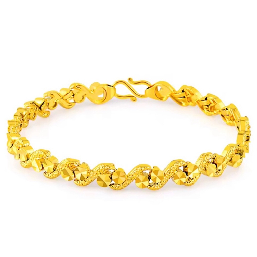 Gold Twisted Link Bracelet - 18k gold plated over sterling silver